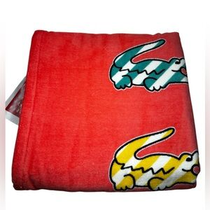 LACOSTE  MULTI CROC LOGO BEACH TOWEL.NWT.MSRP$40